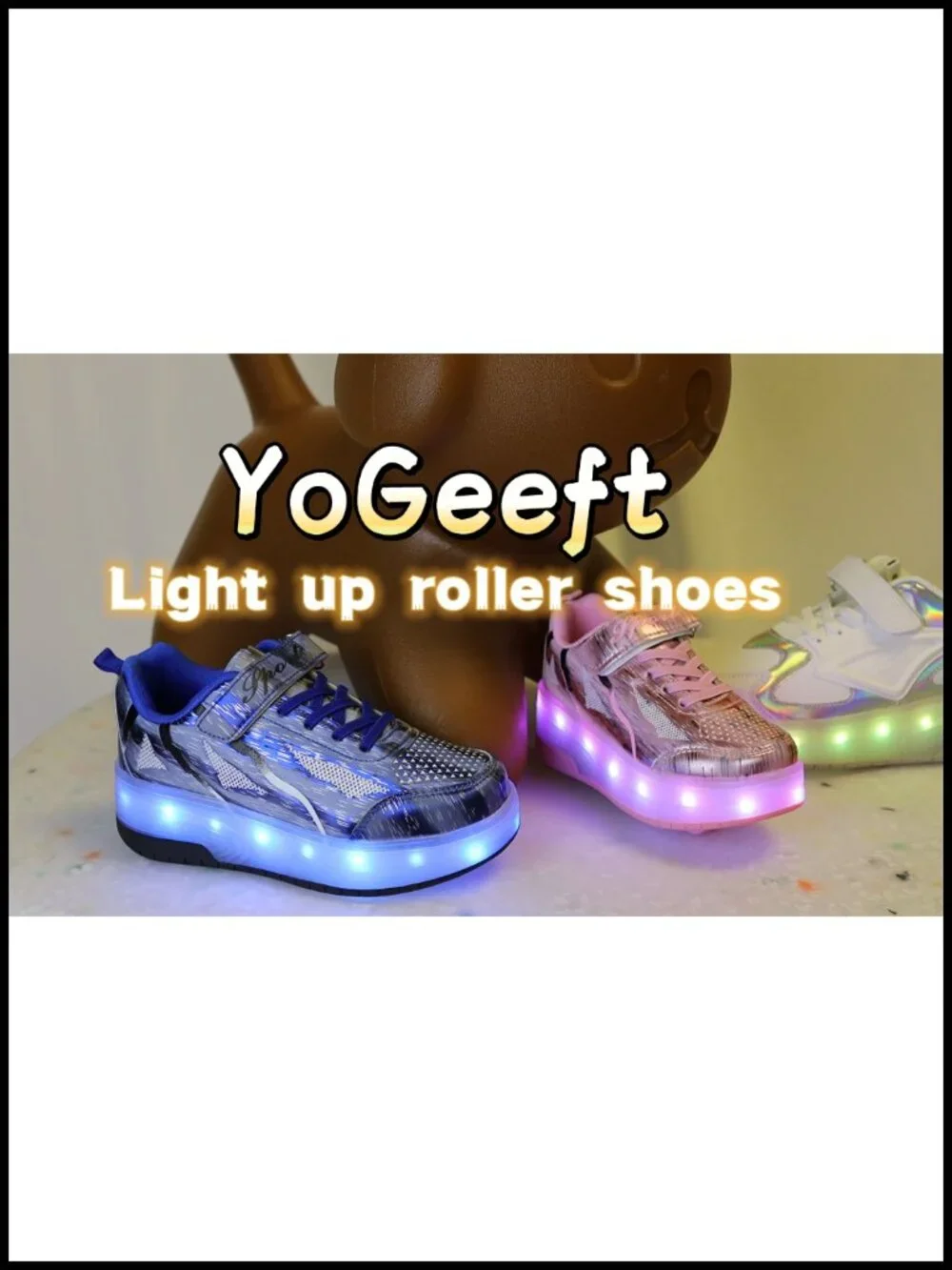 Kids Roller Skate Shoes with Wheels USB Rechargeable LED Sneakers